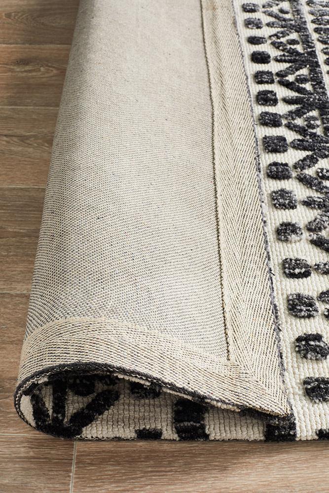 Levi Yasmin Ivory Black Rug - Cozy Rugs Australia