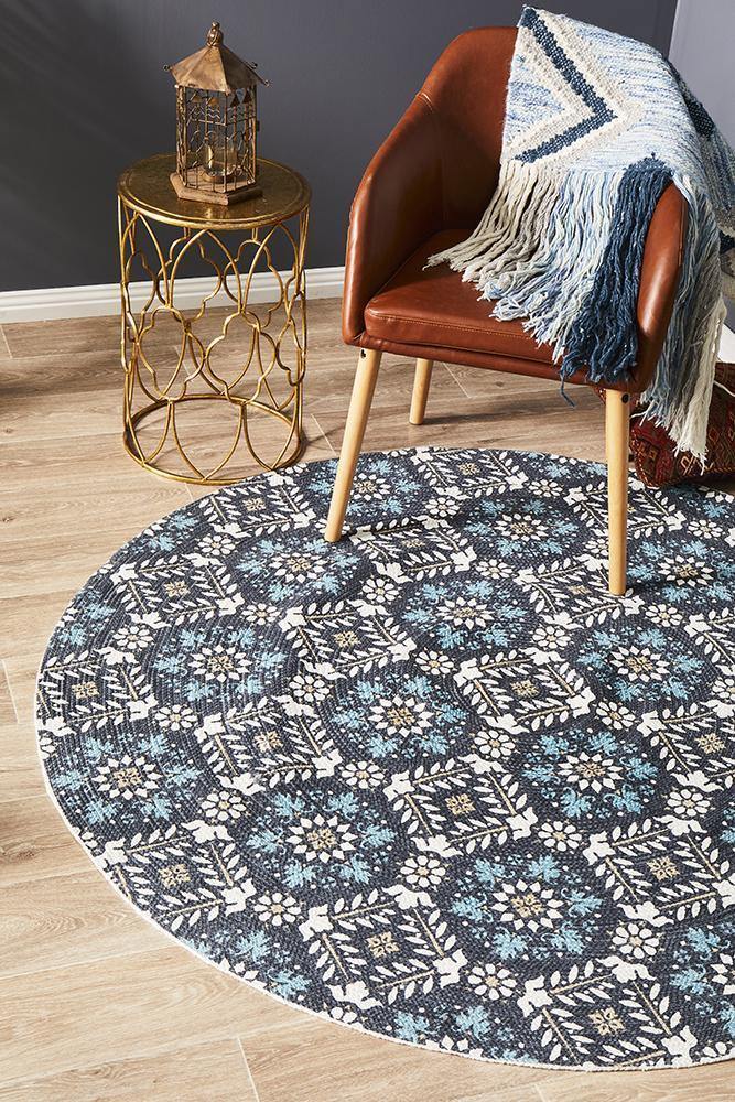 Lunar 419 Printed Blue - Cozy Rugs Australia