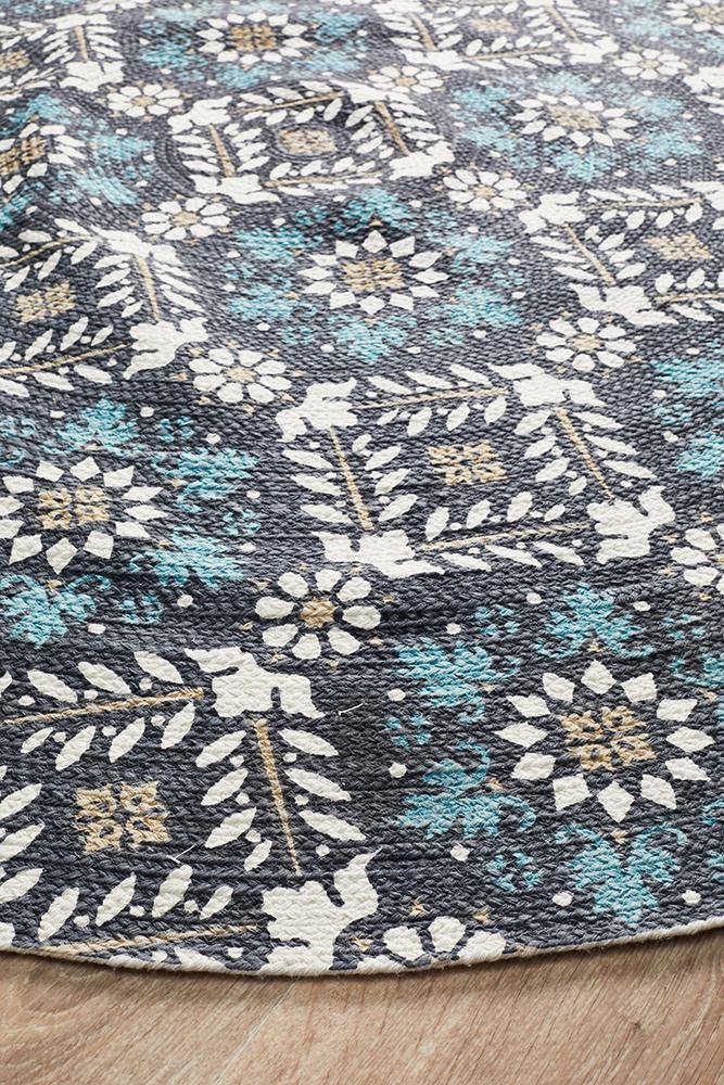 Lunar 419 Printed Blue - Cozy Rugs Australia