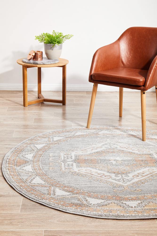 Mayfair Caitlen Grey Round Rug - Cozy Rugs Australia