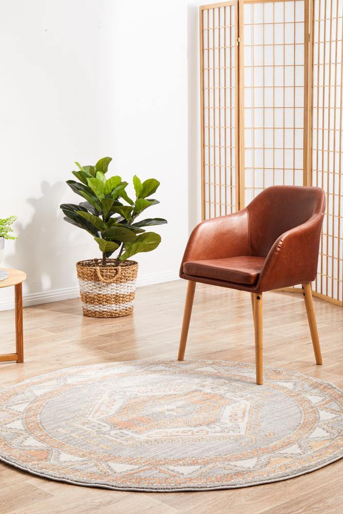 Mayfair Caitlen Grey Round Rug - Cozy Rugs Australia