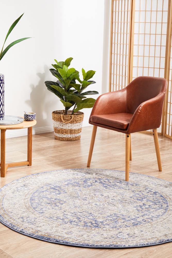 Mayfair Hugo Ocean Round Rug - Cozy Rugs Australia