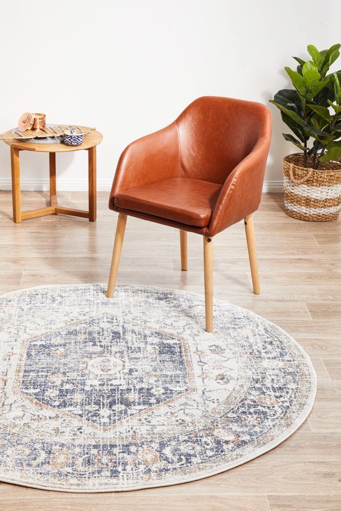Mayfair Lorissa Blue Round Rug - Cozy Rugs Australia
