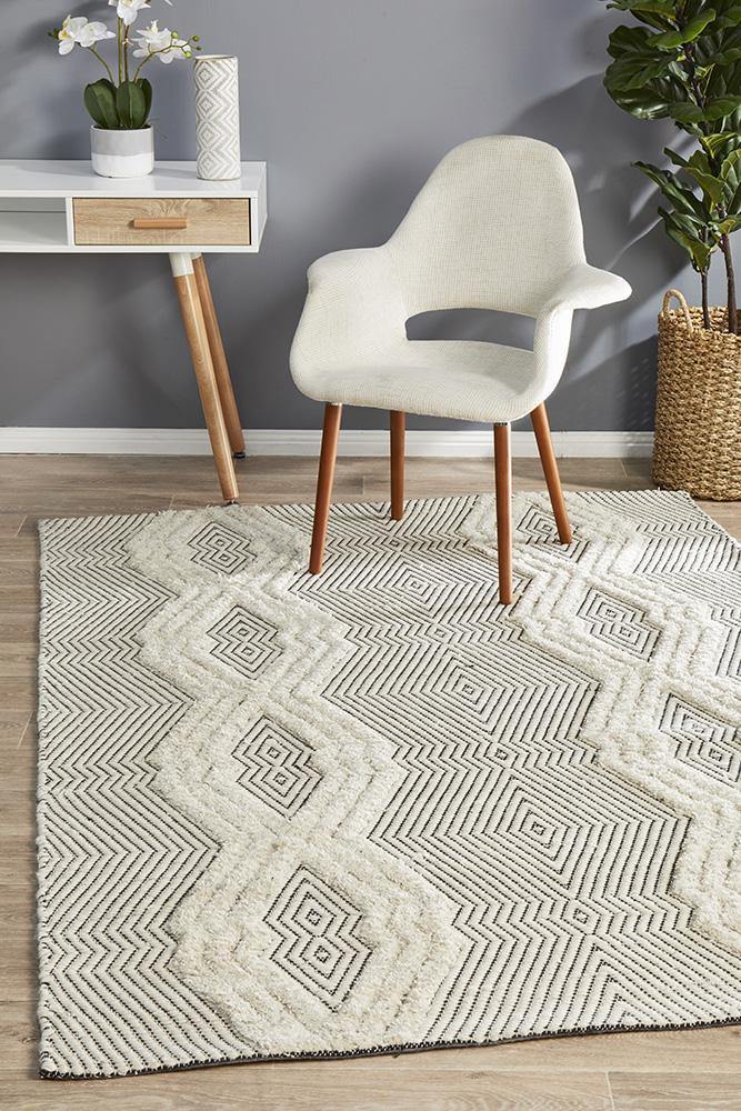 Miller Rhythm Chime Bone Rug - Cozy Rugs Australia