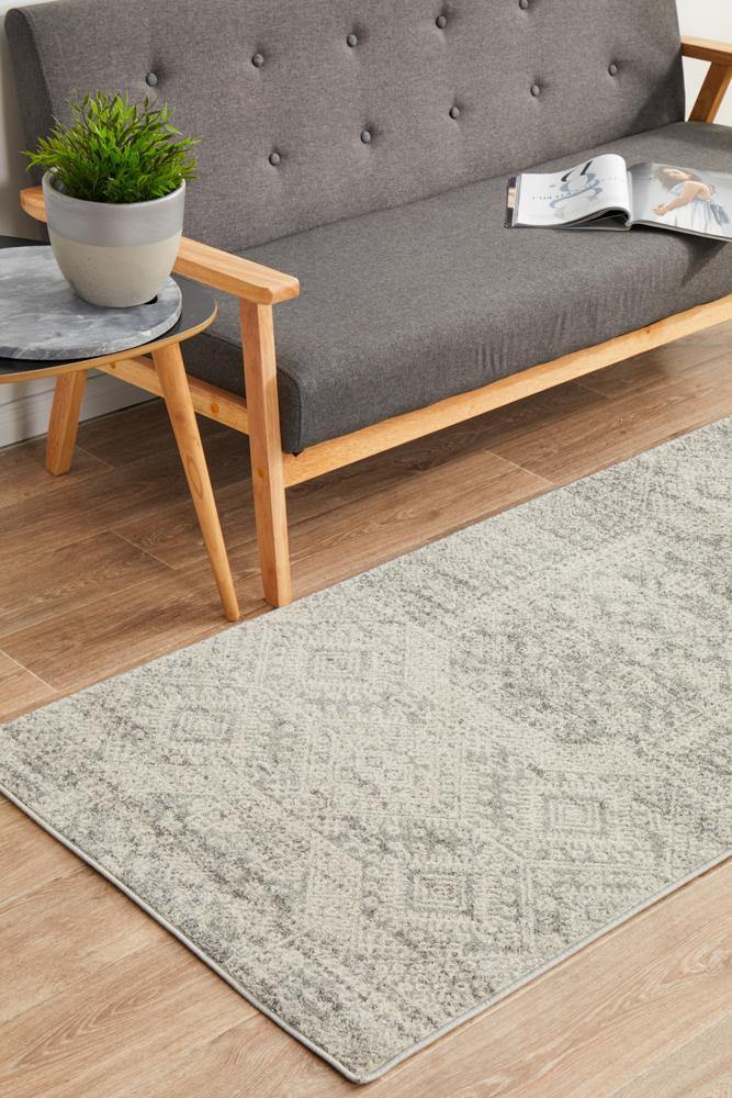 Mirage Zelda Silver Grey Runner Rug - Cozy Rugs Australia