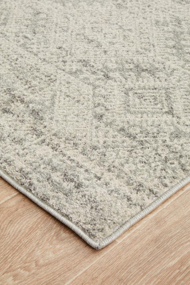 Mirage Zelda Silver Grey Runner Rug - Cozy Rugs Australia