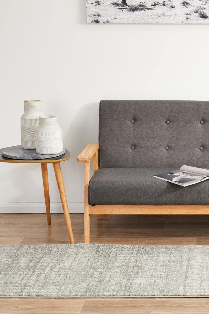 Mirage Ashley Abstract Modern Silver Grey Runner Rug - Cozy Rugs Australia