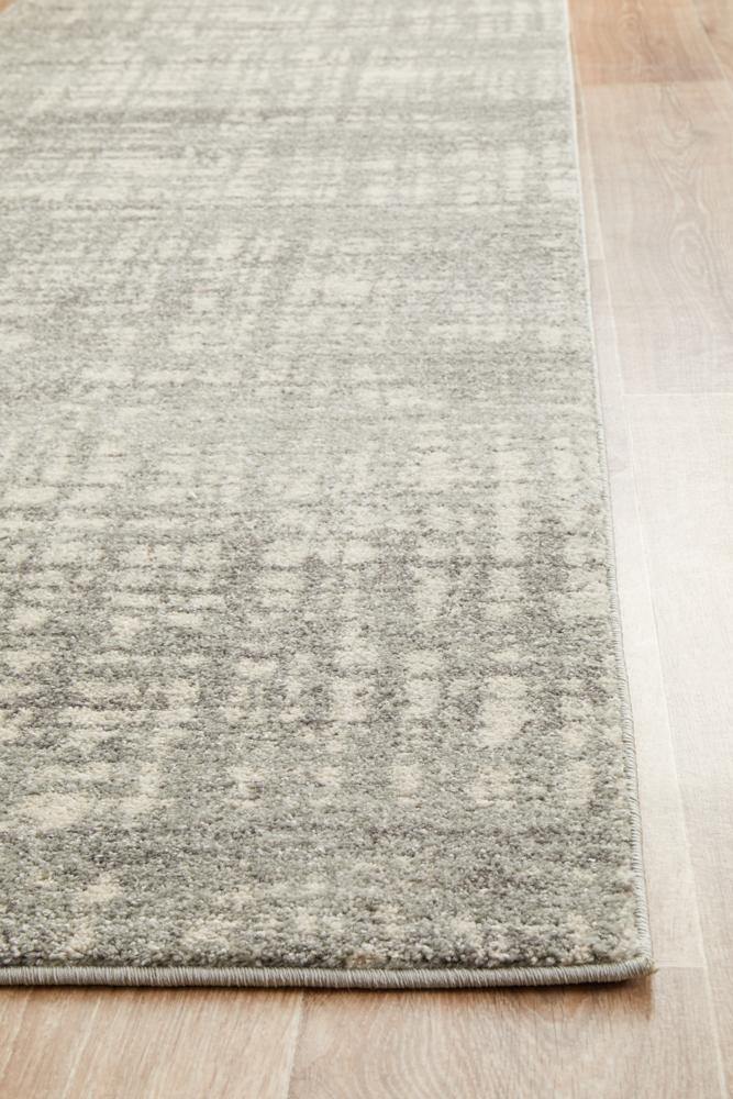 Mirage Ashley Abstract Modern Silver Grey Runner Rug - Cozy Rugs Australia