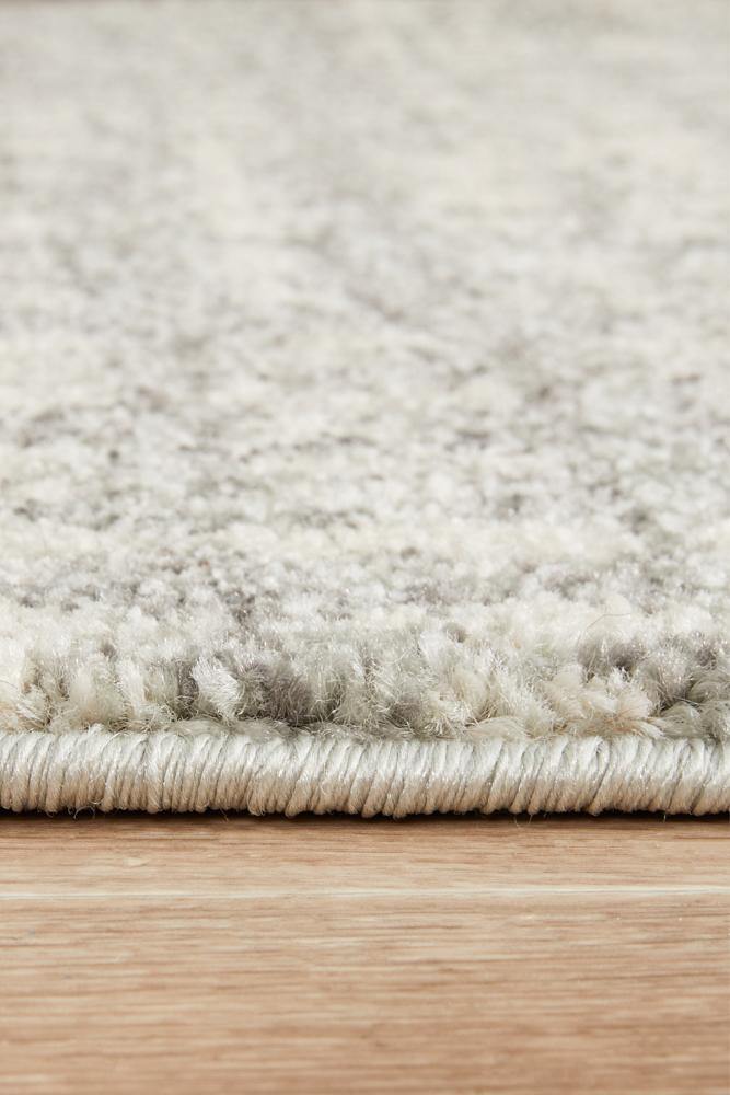 Mirage Ashley Abstract Modern Silver Grey Runner Rug - Cozy Rugs Australia