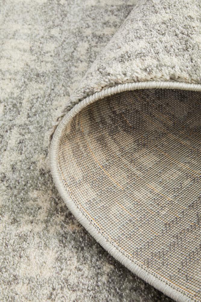 Mirage Ashley Abstract Modern Silver Grey Runner Rug - Cozy Rugs Australia