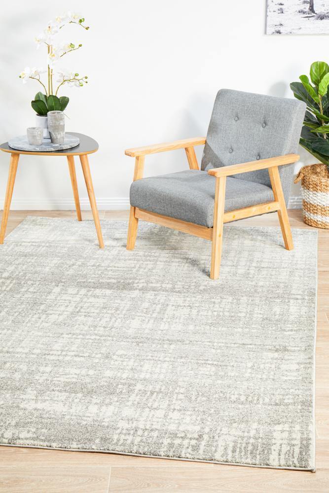 Mirage Ashley Abstract Modern Silver Grey Rug - Cozy Rugs Australia