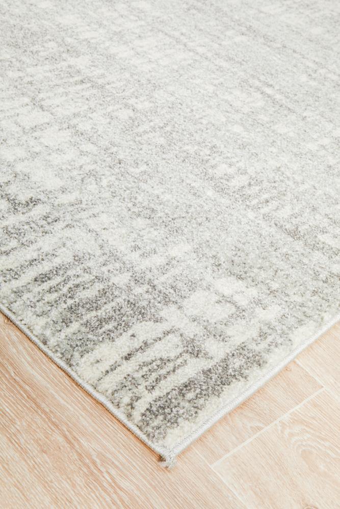 Mirage Ashley Abstract Modern Silver Grey Rug - Cozy Rugs Australia