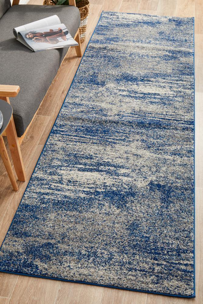 Mirage Casandra Dunescape Modern Blue Grey Runner Rug - Cozy Rugs Australia