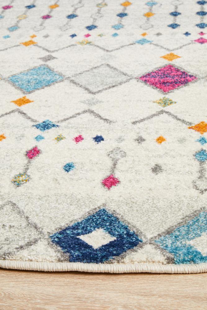 Mirage Peggy Tribal Morrocan Style Multi Round Rug - Cozy Rugs Australia