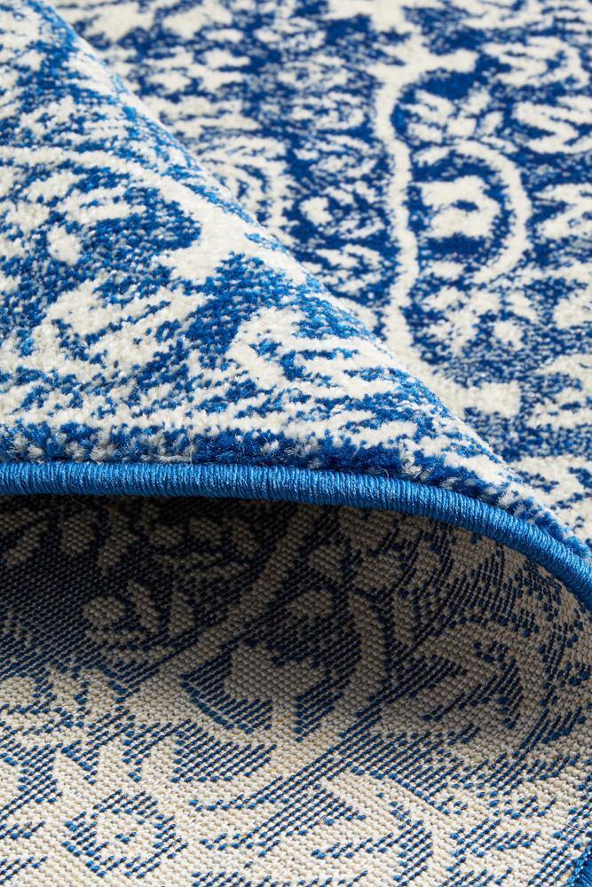 Mirage Gwyneth Stunning Transitional Navy Round Rug - Cozy Rugs Australia