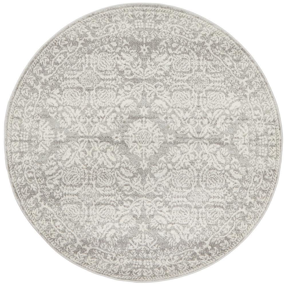 Mirage Gwyneth Stunning Transitional Silver Round Rug - Cozy Rugs Australia