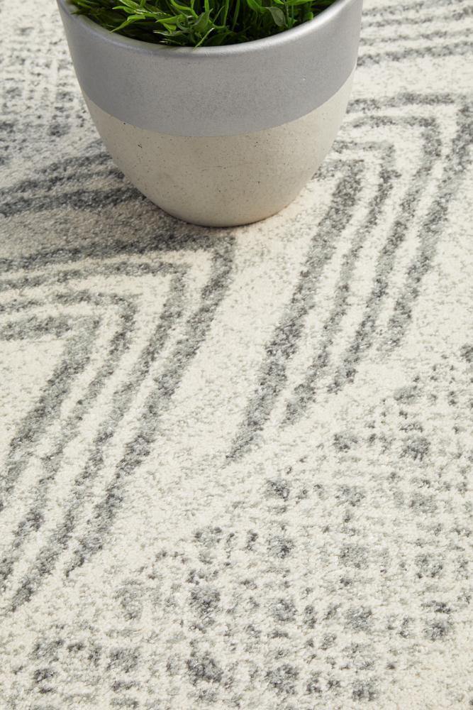 Mirage Adani Modern Tribal Design Grey Round Rug - Cozy Rugs Australia