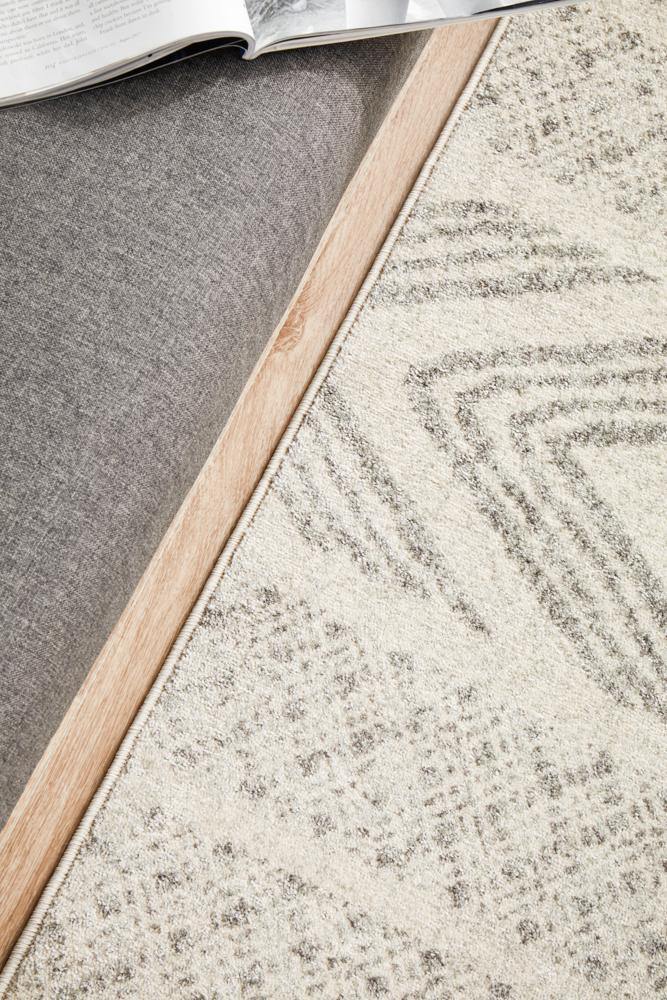 Mirage Adani Modern Tribal Design Grey Runner Rug - Cozy Rugs Australia