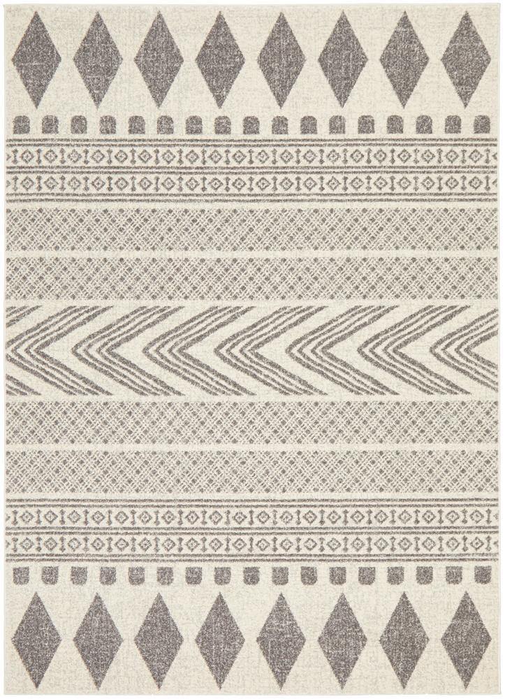 Mirage Adani Modern Tribal Design Grey Rug - Cozy Rugs Australia