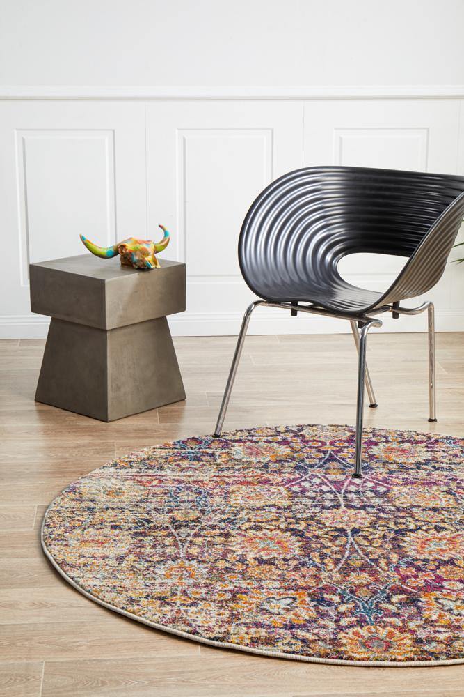 Mirage Zolan Transitional Multi Round Rug - Cozy Rugs Australia