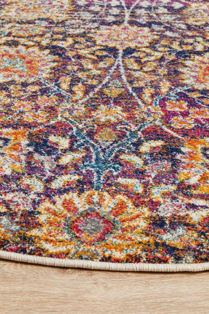 Mirage Zolan Transitional Multi Round Rug - Cozy Rugs Australia