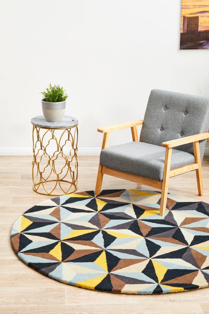 Matrix Pure Wool 900 Blue Round Rug - Cozy Rugs Australia