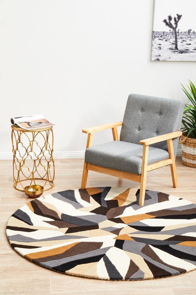 Matrix Pure Wool 903 Fossil Round Rug - Cozy Rugs Australia