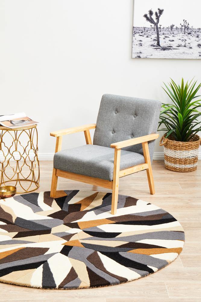 Matrix Pure Wool 903 Fossil Round Rug - Cozy Rugs Australia