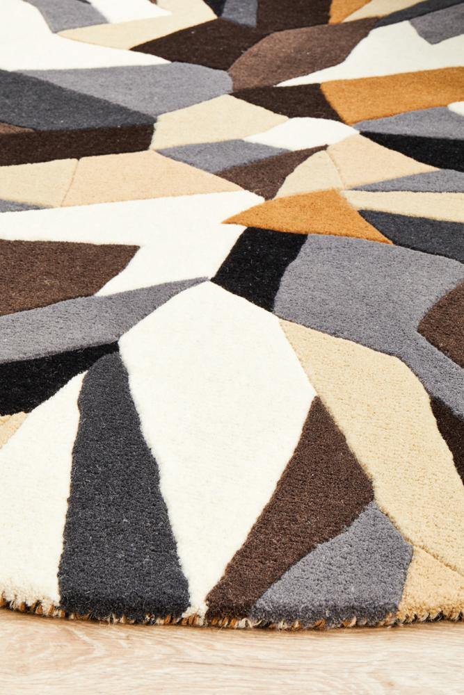 Matrix Pure Wool 903 Fossil Round Rug - Cozy Rugs Australia