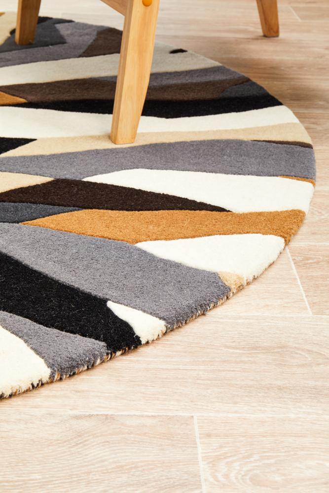 Matrix Pure Wool 903 Fossil Round Rug - Cozy Rugs Australia