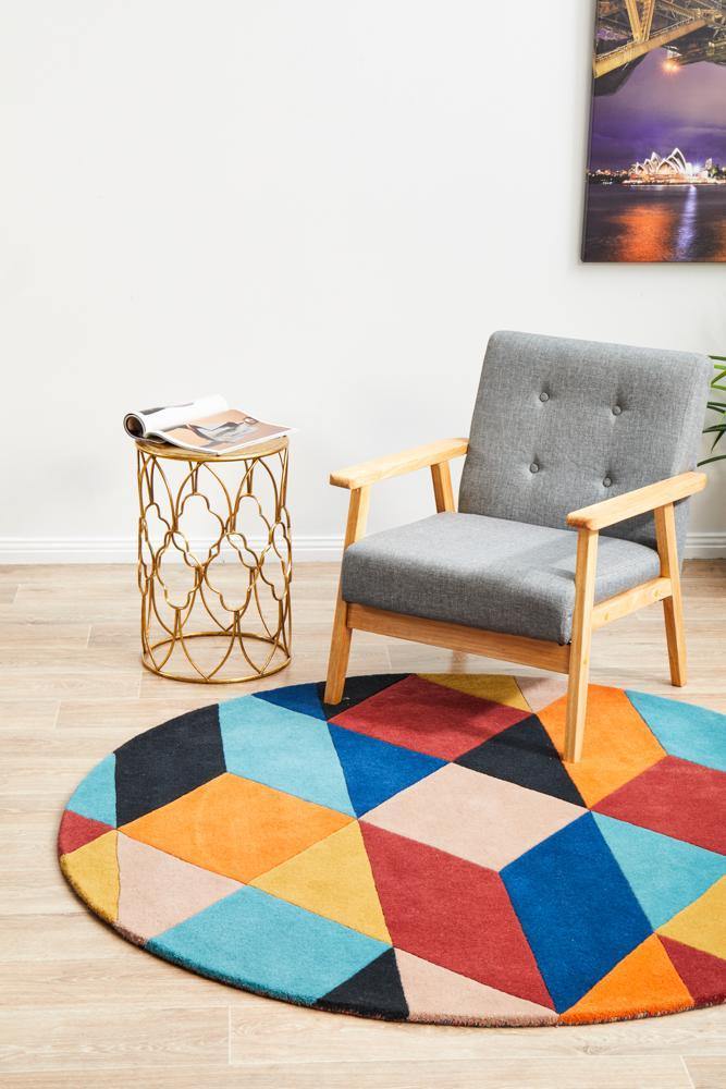 Matrix Pure Wool 904 Sunset Round Rug - Cozy Rugs Australia