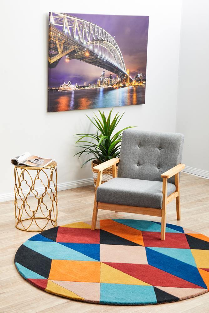 Matrix Pure Wool 904 Sunset Round Rug - Cozy Rugs Australia