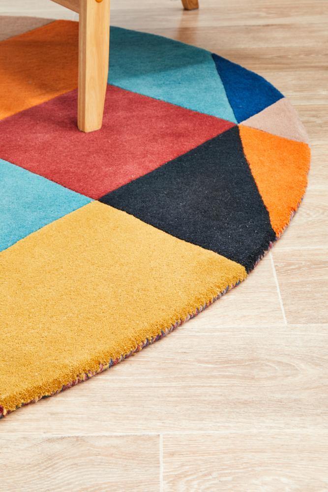 Matrix Pure Wool 904 Sunset Round Rug - Cozy Rugs Australia