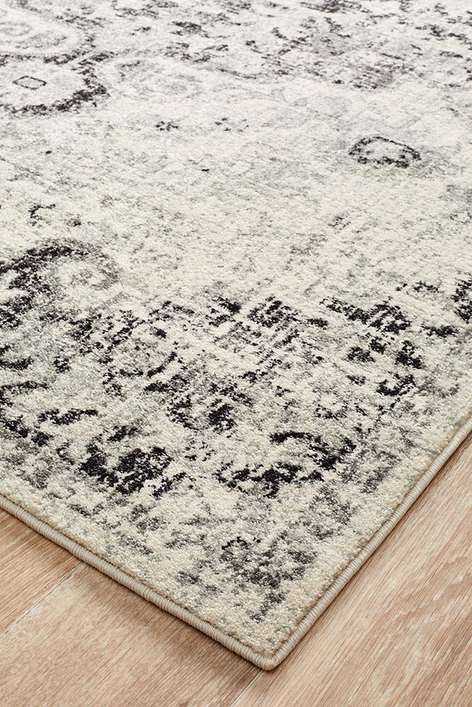 Museum Transitional Charcoal Runner Rug - Cozy Rugs Australia