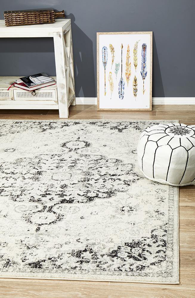 Museum Transitional Charcoal Rug - Cozy Rugs Australia