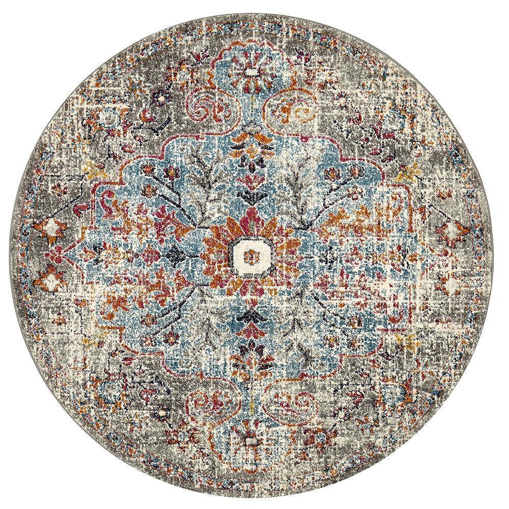 Museum Huxley Multi Coloured Round Rug - Cozy Rugs Australia