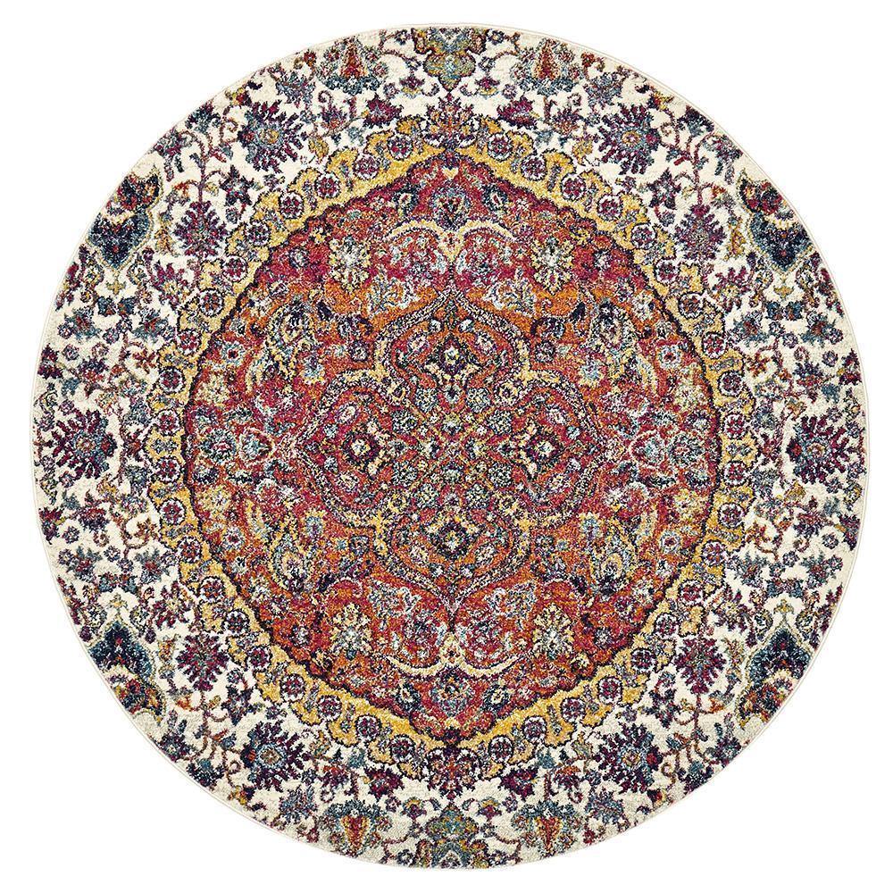Museum Shelly Rust Round Rug - Cozy Rugs Australia