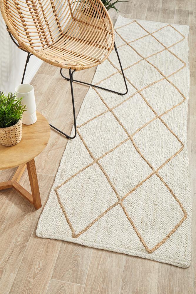 Noosa 222 White Runner Rug - Cozy Rugs Australia