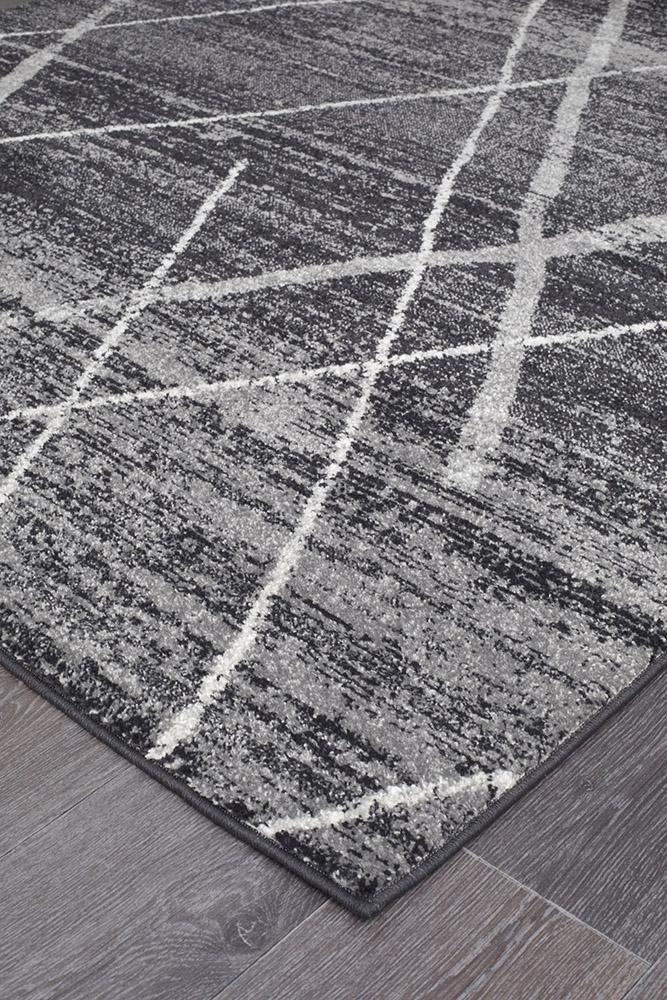 Oasis Noah Charcoal Contemporary Rug - Cozy Rugs Australia