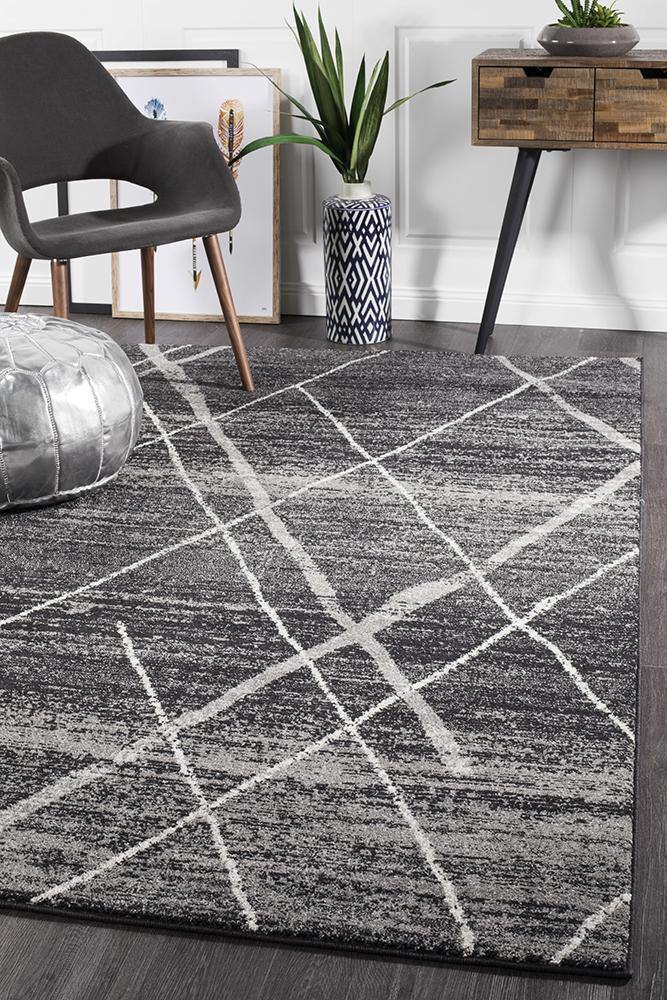 Oasis Noah Charcoal Contemporary Rug - Cozy Rugs Australia