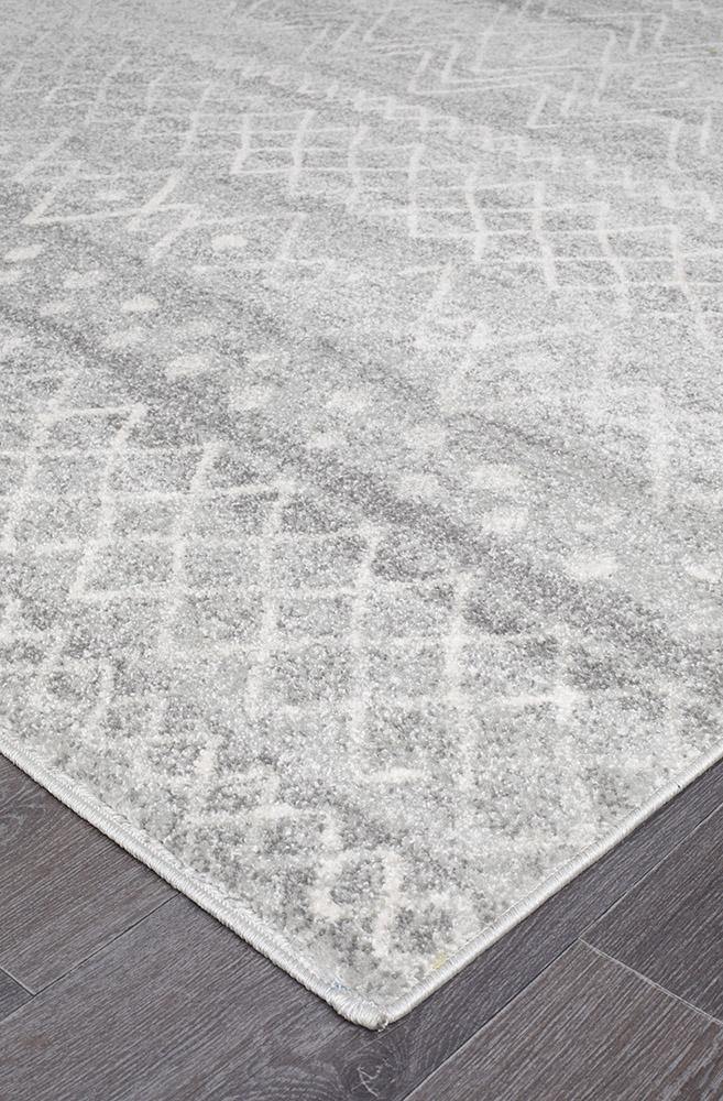 Oasis Selma Silver Tribal Rug - Cozy Rugs Australia