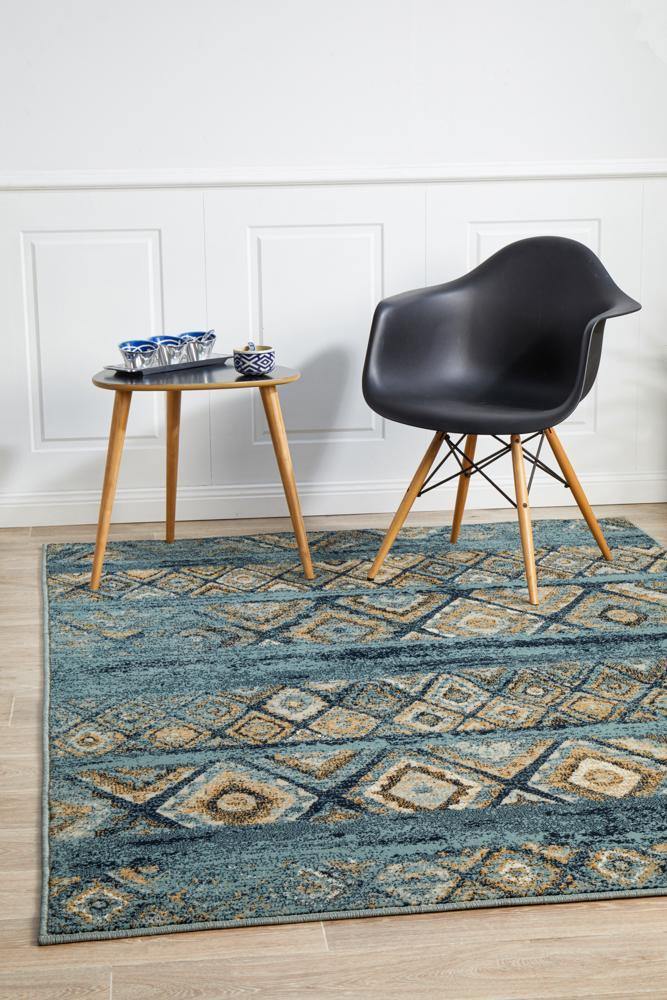 Oxford Mayfair Contrast Blue Rug - Cozy Rugs Australia