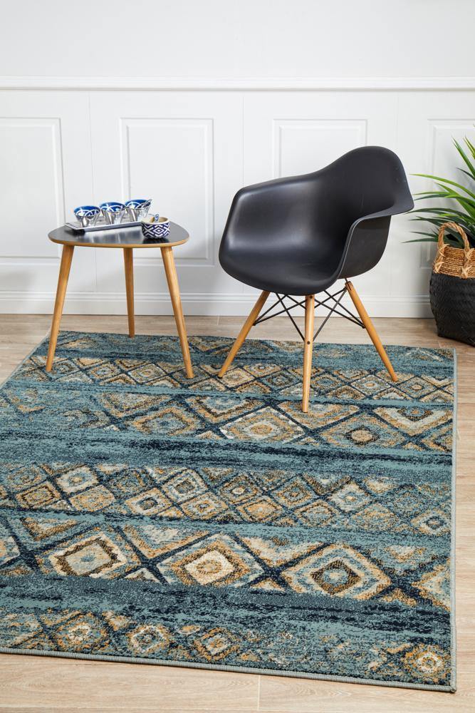 Oxford Mayfair Contrast Blue Rug - Cozy Rugs Australia