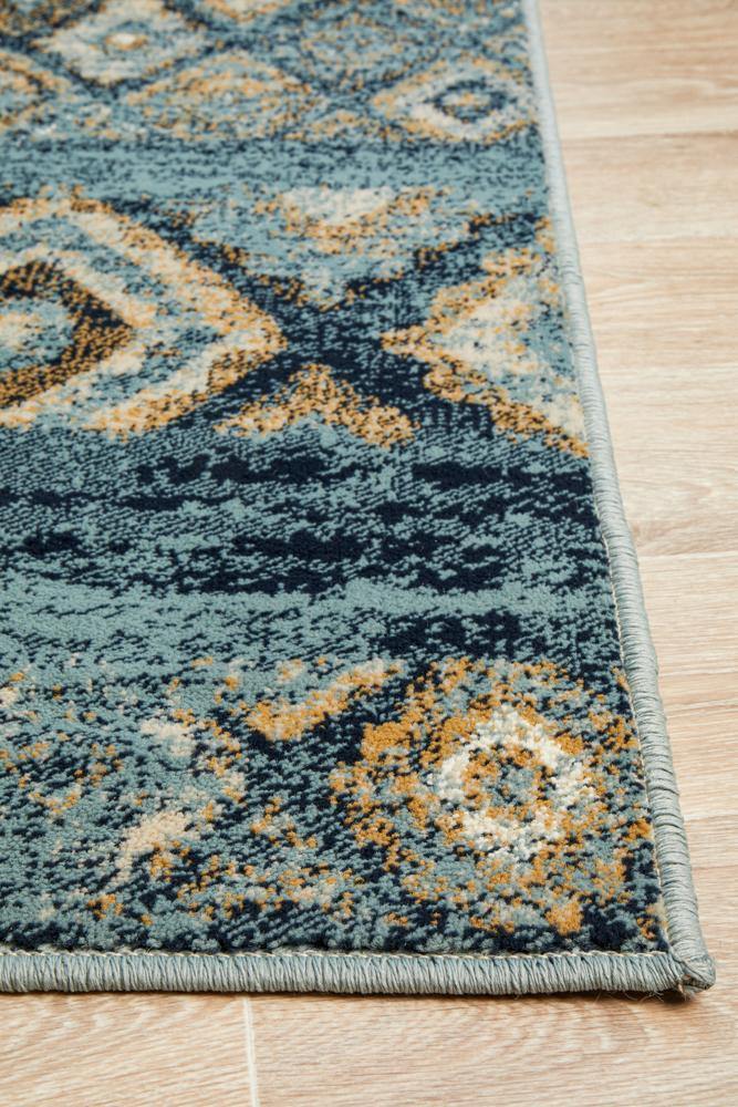 Oxford Mayfair Contrast Blue Rug - Cozy Rugs Australia