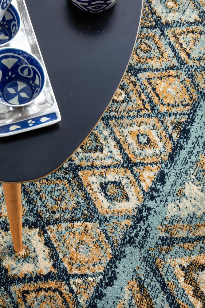 Oxford Mayfair Contrast Blue Rug - Cozy Rugs Australia