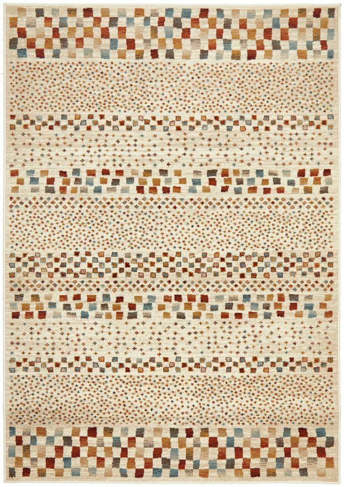 Oxford Mayfair Squares Bone Rug - Cozy Rugs Australia