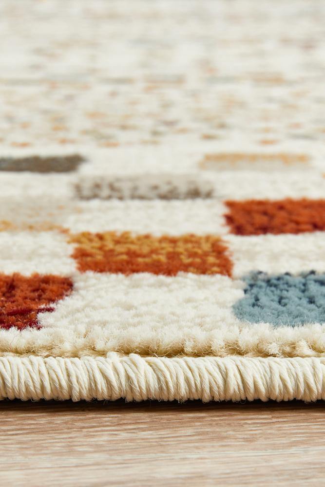 Oxford Mayfair Squares Bone Rug - Cozy Rugs Australia