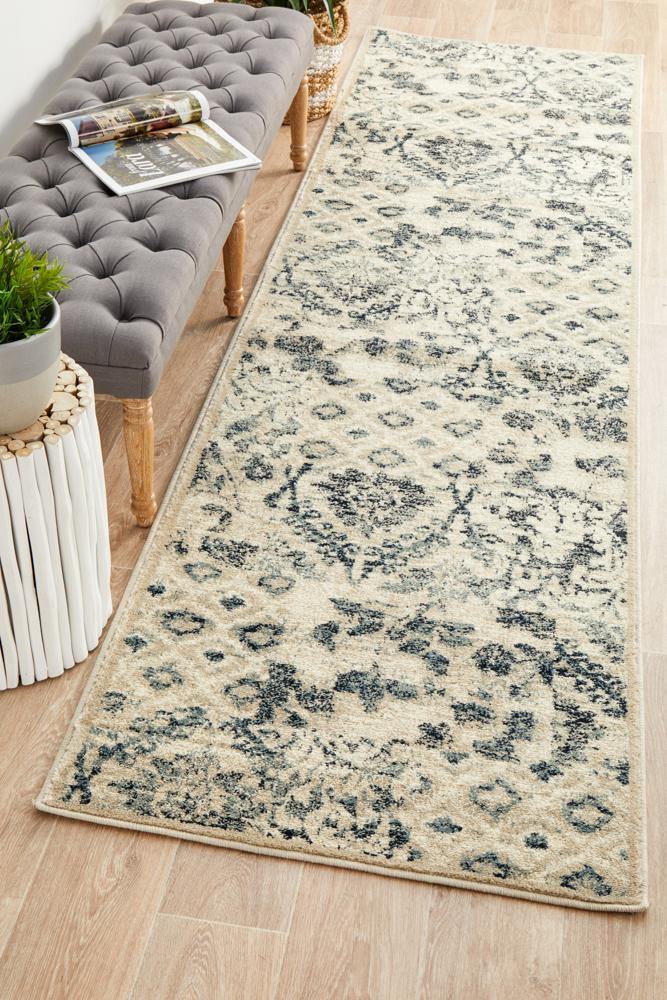Oxford Mayfair Illusion Blue Runner Rug - Cozy Rugs Australia