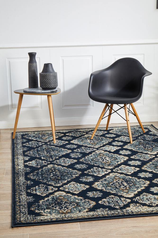 Oxford Mayfair Timeline Navy Rug - Cozy Rugs Australia