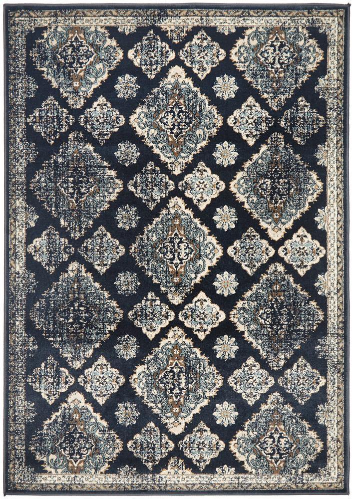 Oxford Mayfair Timeline Navy Rug - Cozy Rugs Australia